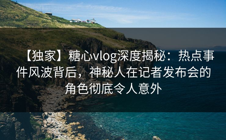 【独家】糖心vlog深度揭秘：热点事件风波背后，神秘人在记者发布会的角色彻底令人意外