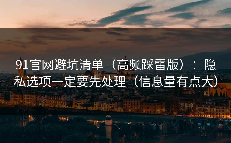 91官网避坑清单（高频踩雷版）：隐私选项一定要先处理（信息量有点大）